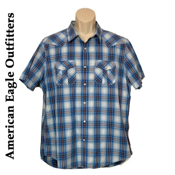 ❤️ American Eagle Outfitters Vintage Fit Plaid Shirt - Picture 1 of 4